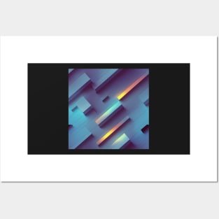 Futuristic Block Pattern Posters and Art